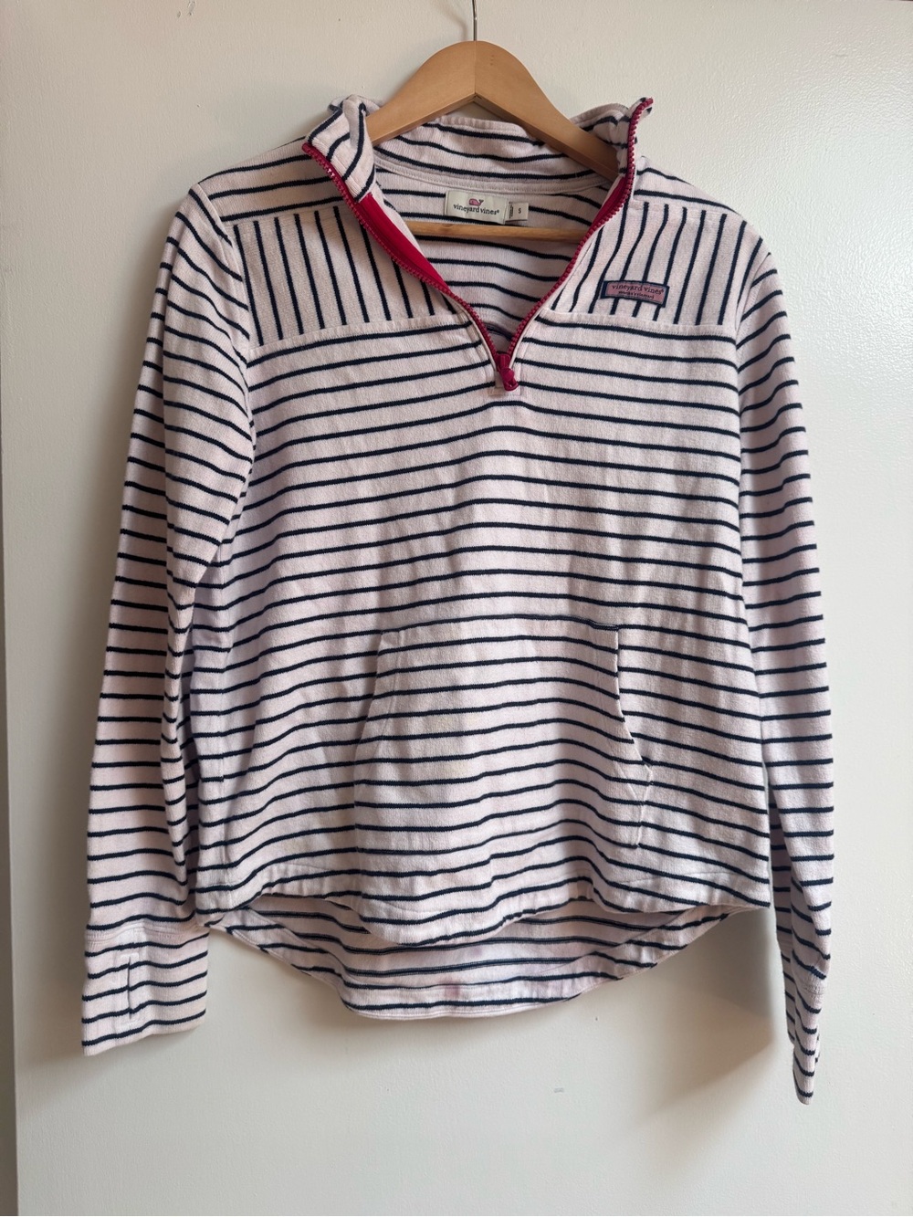 Vineyard Vines White and Navy Striped Top